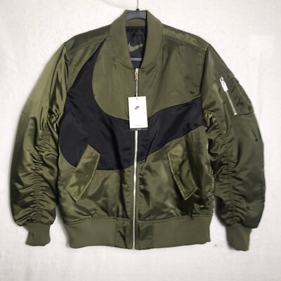 Nike Sportswear Big Swoosh Therma-Fit Reversible Bomber Jacket DD6055 Men Size S