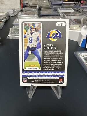 🔥 Matthew Stafford AUTO 22 Panini Absolute #34 Los Angles Rams