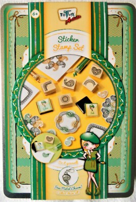 Kinder DIY Glitzer Sticker Kit Totum Artista Sticker Stempel Set Alter 6+ (Metalldose)