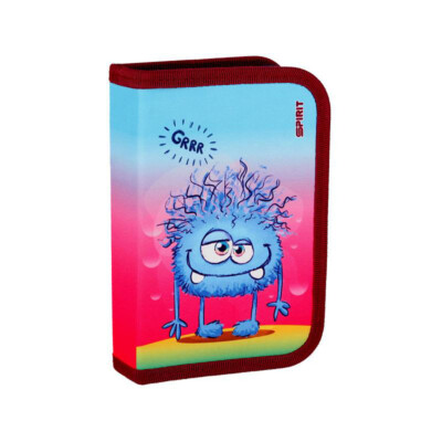 SPIRIT Mäppchen 28 teilig Monster Jungen Mädchen Federtasche gefüllt blau rot