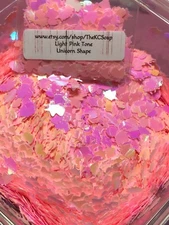 50G Solvent Resistant LIGHT PINK TONE UNICORN Shape Glitter Epoxy US Seller