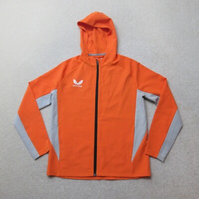 Castore Full Zip Hoodie Womens UK 10 Orange Sports Casual Softshell EU 38 NWT