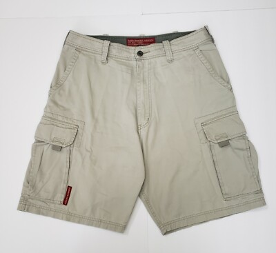 Vintage Abercrombie-Fitch T-2083 Khaki Mens Cargo Lg Shorts *BELT