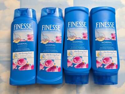LOT (4) FINESSE RESTORE+STRENGTHEN NORMAL SHAMPOO & CONDITIONER  13 FL OZ