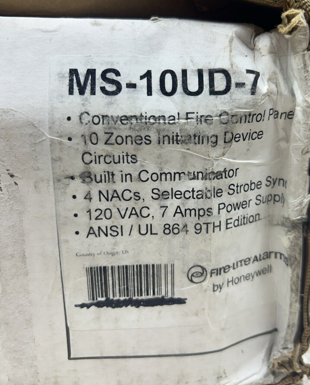 Fire-Lite MS-10UD-7 Zone Fire Alarm Control Panel FACP SEALED
