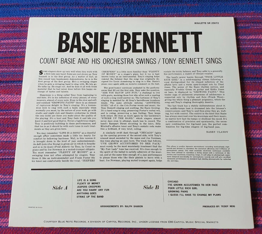 Basie / Bennett ~ Basie & Bennett ( BLUE NOTE RECORDS ) LP - Image 2 of 4