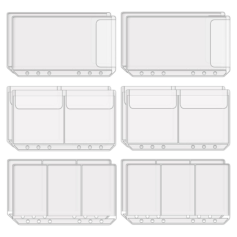 12 Pcs A6 Binder Pockets Cash Envelopes Clear Folder Organizer Photocard6724