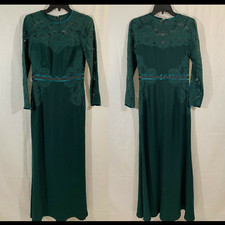 NEW Tadashi Shoji  4  Catalina Lace Crepe Gown in Green F484