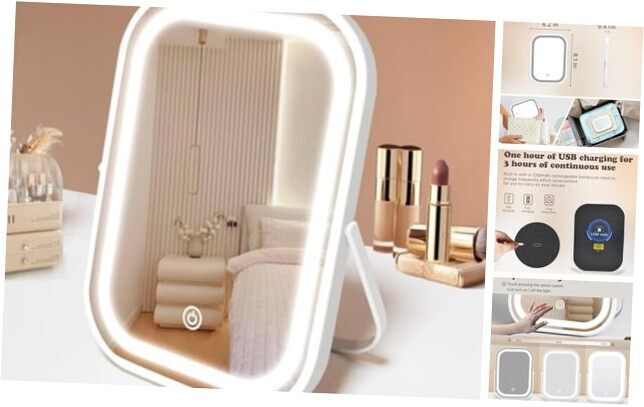 Portable Travel LED Makeup Mirror with Lights - Small Beauty Vanity Mirror for On-The-Go-image