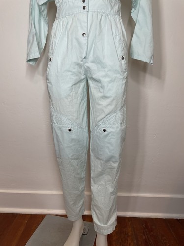 Vintage 80er Devo Jumpsuit Damen Gr. S Druckknöpfe Schulterpolster (siehe Mängel - Bild 3 von 24
