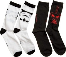 Disney Star Wars Darth Vader and Storm Trooper Men's Socks Size 6-12