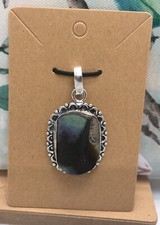 2  Abalone Shell Gemstone Pendant  Bail 925 Silver Plated Handmade 3191