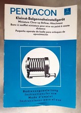 Orig. Pentacon Praktica Small Bellows Close-Up Device Manual - Text.German