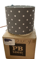 Pottery Barn Lamp Shade  GRAY & WHITE  Drum 1...