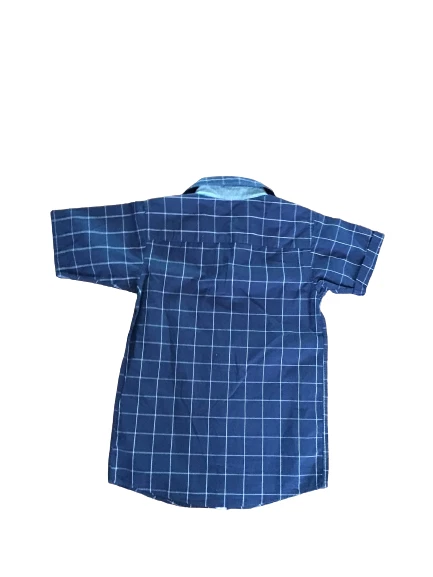Jasper Conran Camicia da bambino a quadretti Cotone Maglia blu manica corta 12  - Imagen 3 de 4