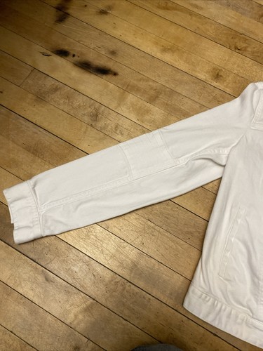 Vince Camuto Two Jacket Women’s Medium White Denim Jeans High Collar - Picture 7 of 14