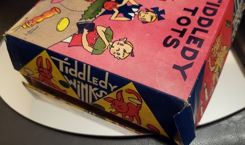 Antique TRANSOGRAM Tiddledy Winks Tots Board Game Never Used W/ Instructions BOX - Picture 11 of 11
