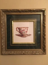  1993 Print by Watercolorist Carolyn Shores Wright Gold frame under glass 13”x13