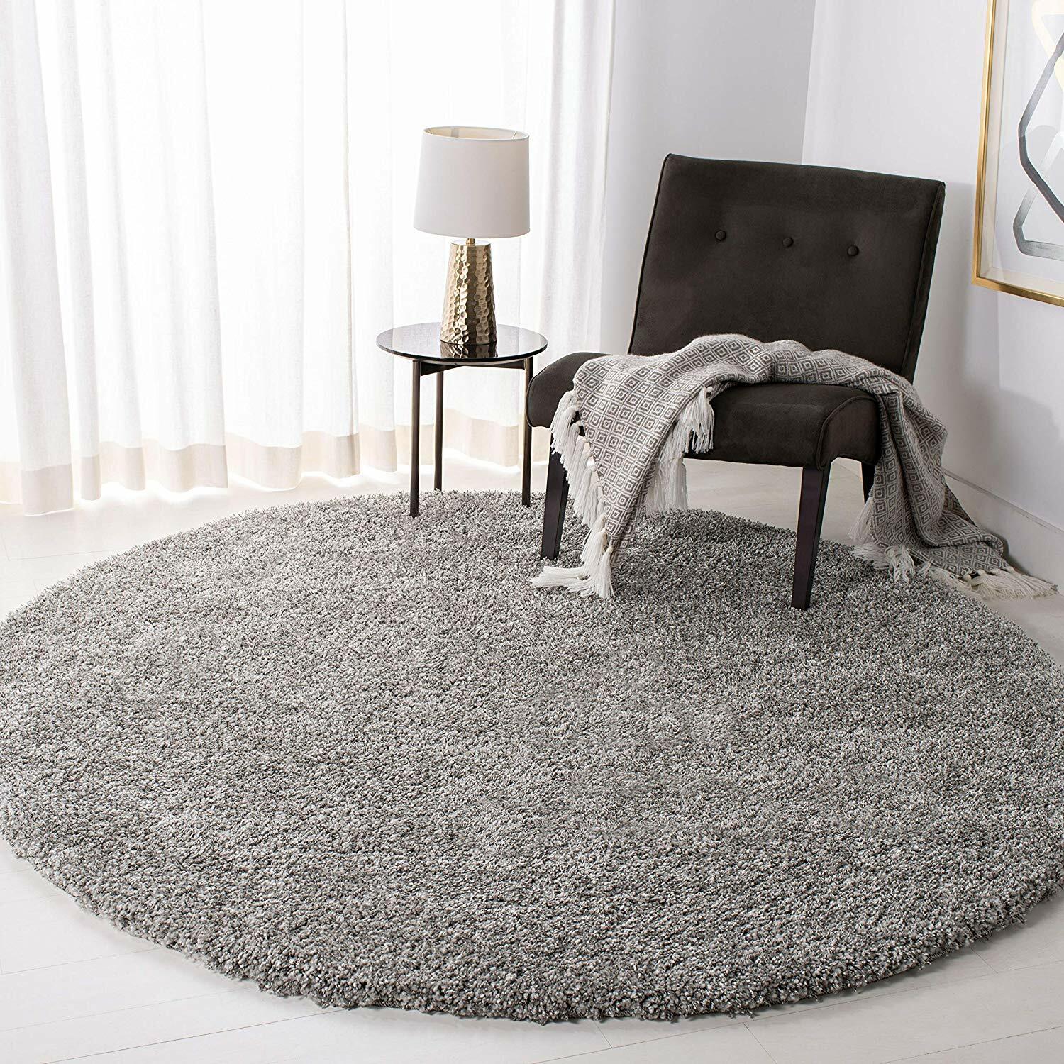 X LARGE GREY SHAGGY RUG SOFT FLUFFY PLAIN THICK 5CM FLOOR CARPET RUG eBay