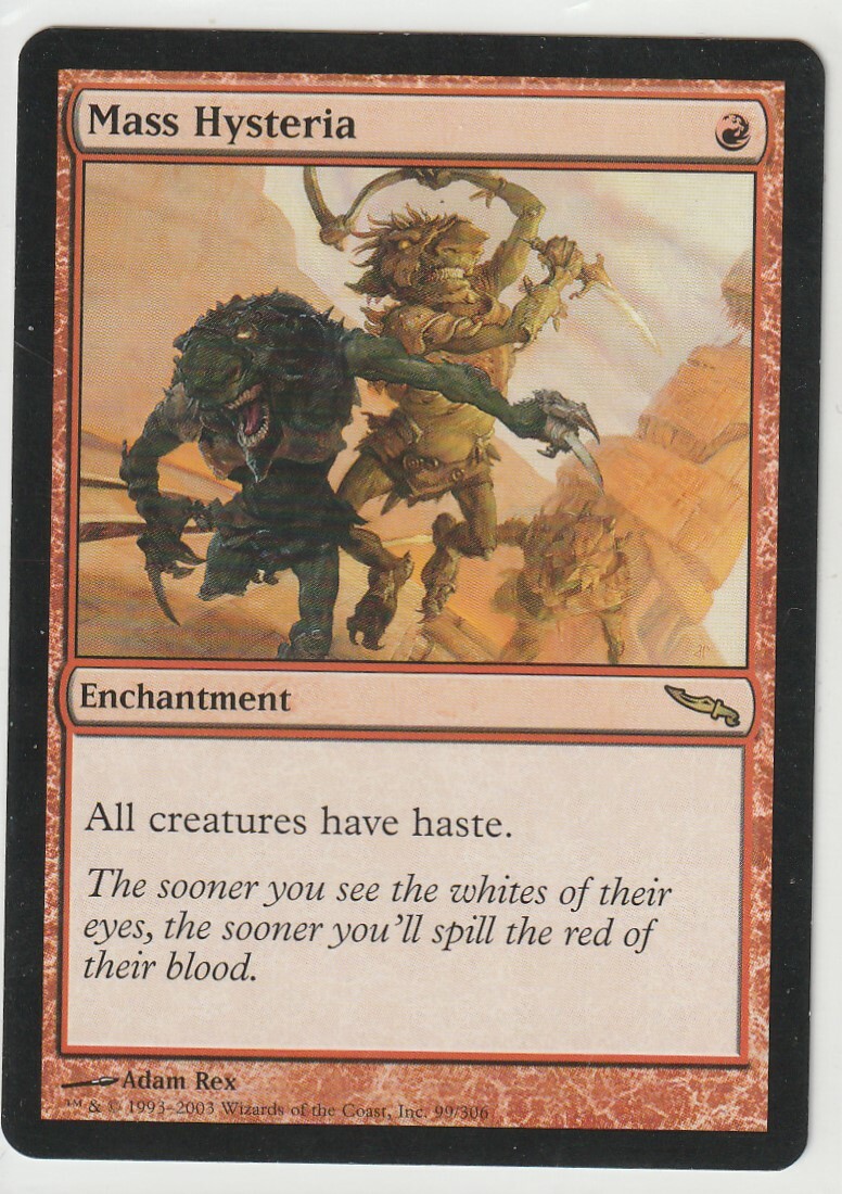 Mass Hysteria 1x FOIL MDN MTG Mirrodin Rare NM red Mass Hysteria 1x FOIL MDN MTG Mirrodin Rare NM red