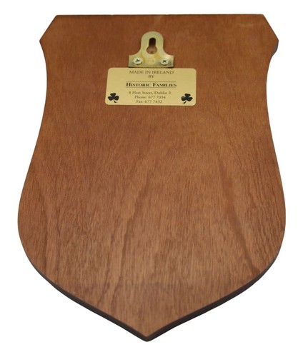 "Escudo de armas de la familia ""Tripp"" escudo cresta placa de nogal bronce pintado a mano" - Imagen 3 de 3