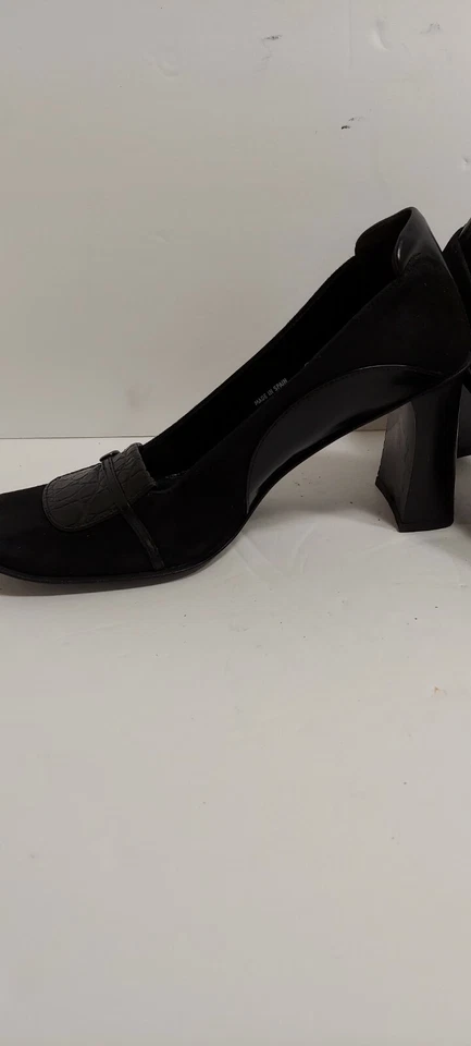 Zapatos de salón Mezlan Capshaw para mujer de gamuza negra de cuero genuino de cocodrilo Foto 3 de 4