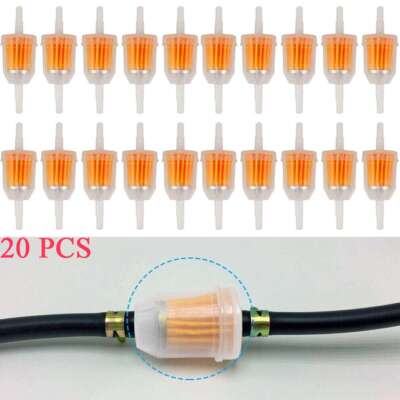 20Pack 6mm X 8mm 1/4'' 5/16'' Inline Fuel Gas Filter For Lawn Mower Small Engine