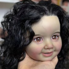 28'' Painted Reborn Baby Doll Kit Toddler Girl rooted Hair Cloth Body DIY Parts