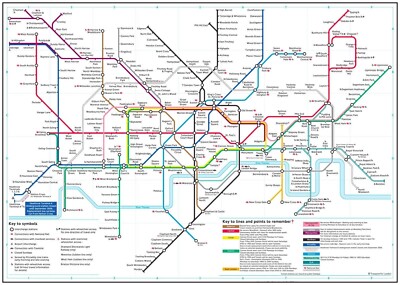 Detailed London Underground Tube Map Wall Print Poster No Frame