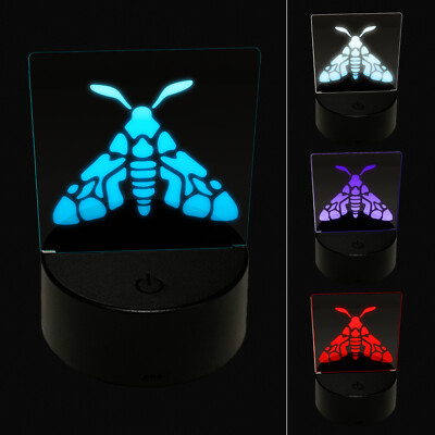 Artsy Detailed Moth Spring Summer Nature Lamp LED Night Light Sign Lamp