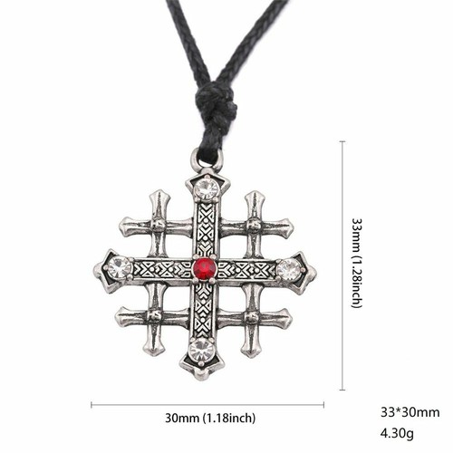 Women Crystal Pendant Necklace Cross 