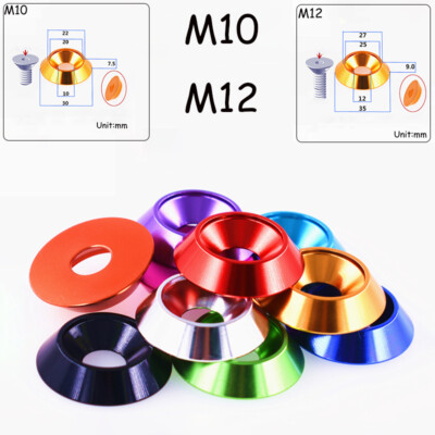 #ad M10 M12 Countersunk Round Aluminum Washer Outer Dia 30 35mm Washer For Screws AU $18.85