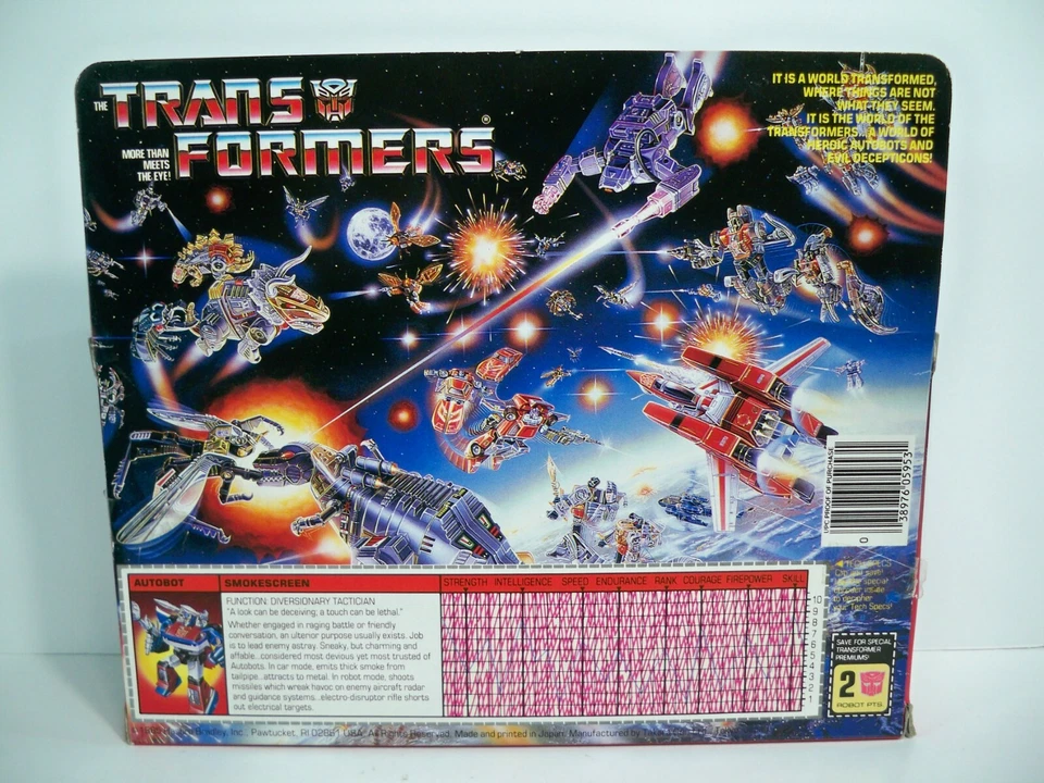K21i99813 SMOKESCREEN W/ DECALS INCOMPLETE IN BOX 1985 G1 TRANSFORMERS VINTAGE - Image 3 of 4