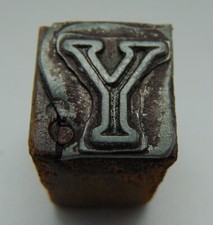 Printing Letterpress Printers Block Wood and Metal Letter Y