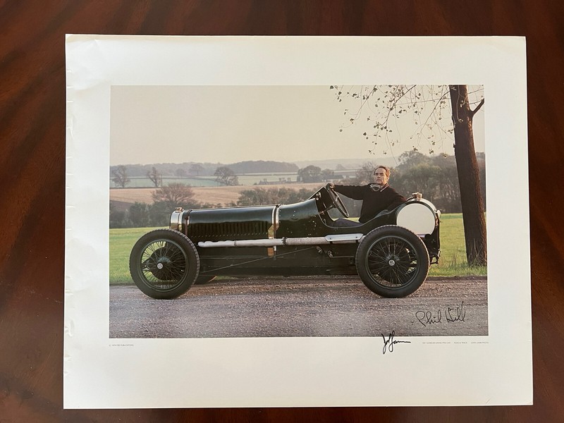 Phil Hill Signed Road & Track Photo Poster