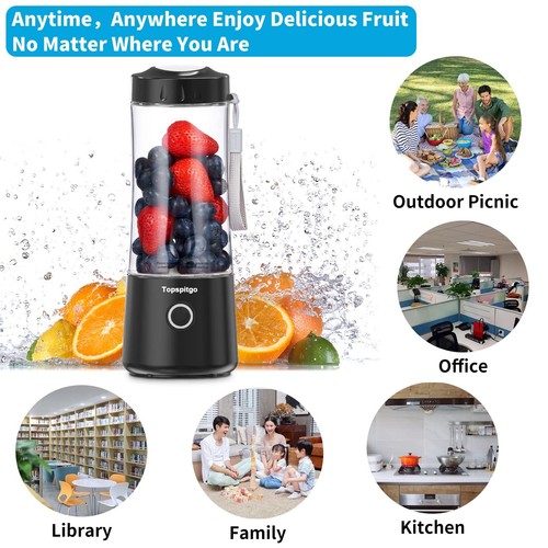 Standmixer Smoothie Maker Zerkleinerer USB Multifunktion Mixer Milchshaker 400ml - Bild 6 von 18