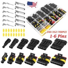 240/352/708PCS 1-6Pin Electrical Wire Cable Connector Male Female Way Plug Kit