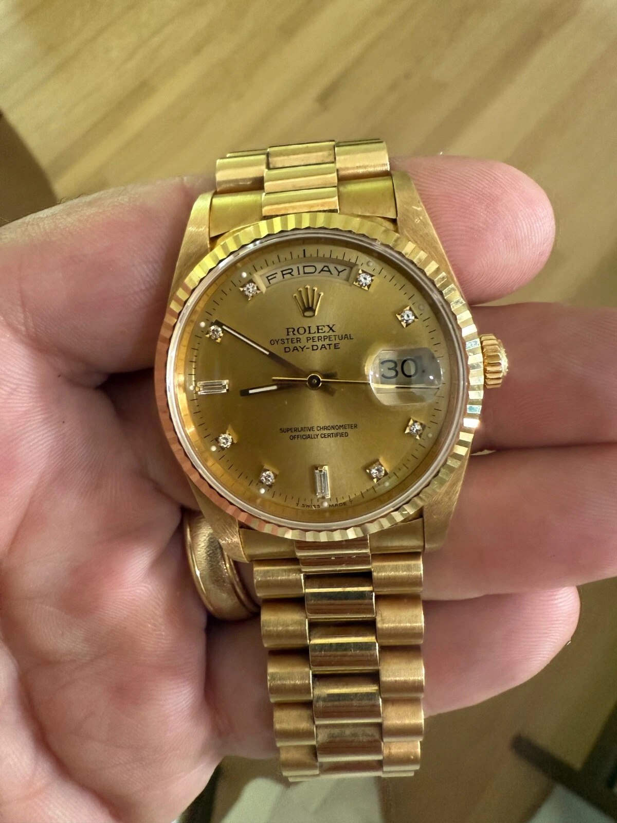 Rolex Presidential Day Date 18238 18k Gold The Tony Soprano Excellent Zero Flex