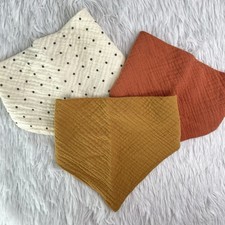 3pcs Baby Bandana Drool Bibs for Boys Girls, Unisex Soft Baby Bibs Multicolor