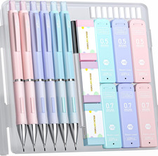 Cute Mechanical Pencil Set, 6PCS Pencils 0.5 Mm  0.7Mm with 360PCS Lead Refills