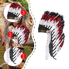 Indian Native Chief Headdress for Adults Photo Props Headband for Cosplay Party