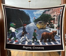 Boston Common Mascots Patriots Celtics Bruins Red Sox Abbey Rd  Blanket 5x4’