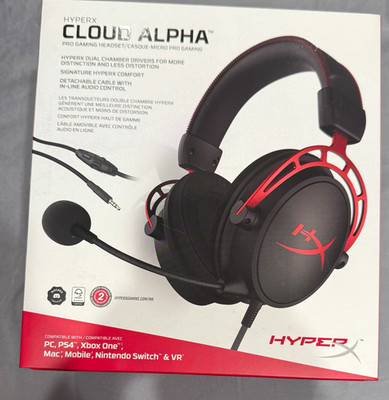 HyperX Cloud Alpha Headset Boom Mic 3.5mm Black/Red Volume Control