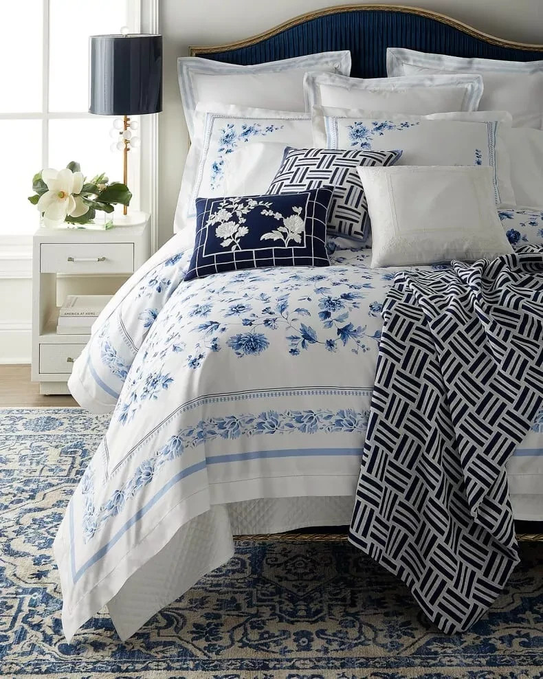 NWT $500 RALPH LAUREN WHITLOW KING DUVET COVER PORCELAIN BLUE