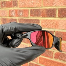 Vintage Oakley Juliet Carbon X-Metal Polarized Sunglasses Red Lens Black Frames