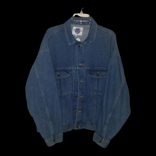 90s HARD ROCK CAFE LAS VEGAS BLUE DENIM JACKET W/ EMBROIDERY SIZE L image 2