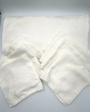 Vintage Cream/Off White Damask Tablecloth 6 Dinner Napkins Set Lot 65x50