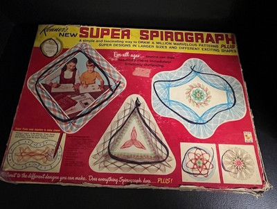 Vintage 1969 Super Spirograph Kenner No. 2400 Missing 10 Parts - 9 other Pieces