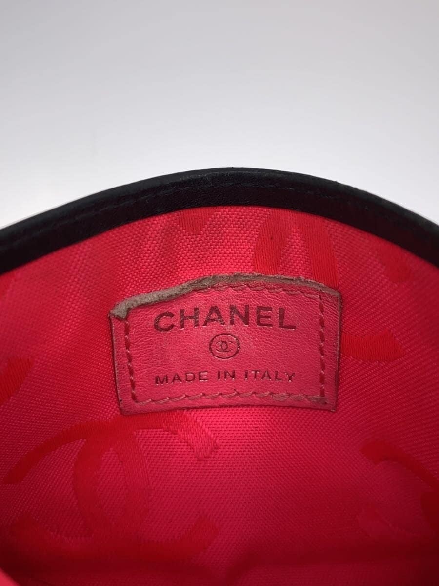 CHANEL Card Case Leather Black Plain Women's thumbnail 3