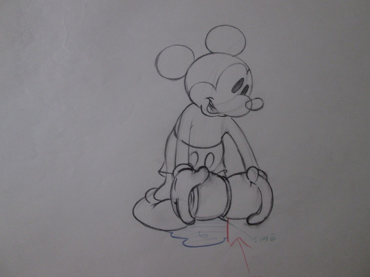 Mickey Mouse Society Dog Show 1939 Disney cel Drawing Great image
